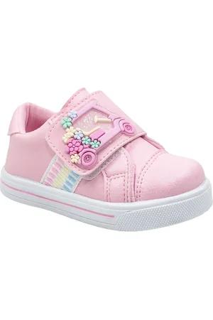 Linda Ju Infantil - Tênis Linda Jú Menina Delicado Flores Colorido Fofinho Star Confortável 20 ao 27