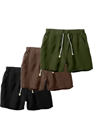 Relaxado Kit 3 Shorts Linho Premium Bermuda Masculina Moda Praia Luxo