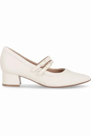 Piccadilly Sapato Boneca Taci Salto Médio Off White