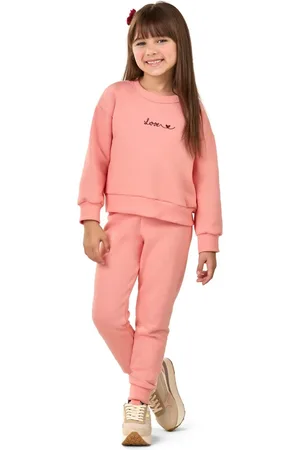 Elian Infantil - Conjunto Menina Moletom Bordado