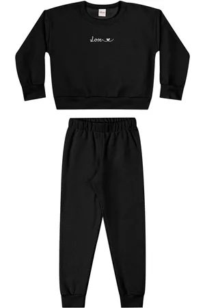 Elian Infantil - Conjunto Menina Moletom Bordado