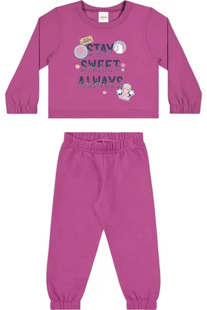 Elian Infantil - Conjunto Longo Menina Moletom Estampado