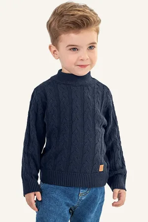 Colorittá Infantil - Suéter Menino Tricô Trançado