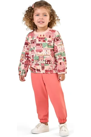 Elian Infantil - Conjunto Menina Moletom Casinhas