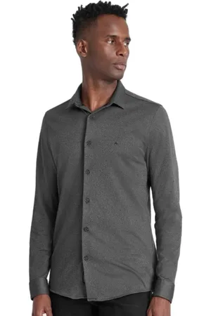 Aramis Camisa Masculina Manga Longa Slim Malha Dupla Chumbo