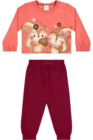 Elian Infantil - Conjunto Longo Menina Moletom Estampado