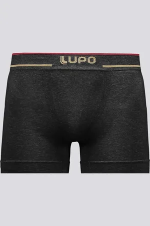 LUPO Cueca Boxer Microfibra Sem Costura Preta Mescla