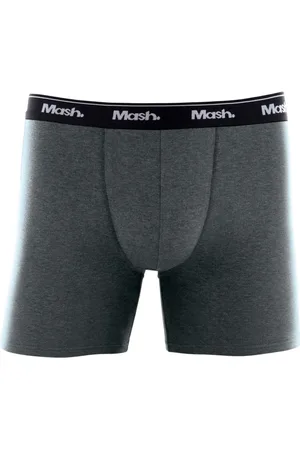 Mash Cueca Boxer Longa Masculina Algodão Cotton Elástico Azul jeans escuro Xgg
