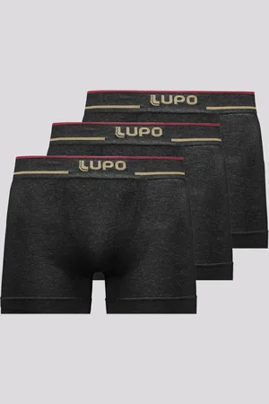 LUPO Kit 3 Cuecas Boxer Microfibra Sem Costura Preta II