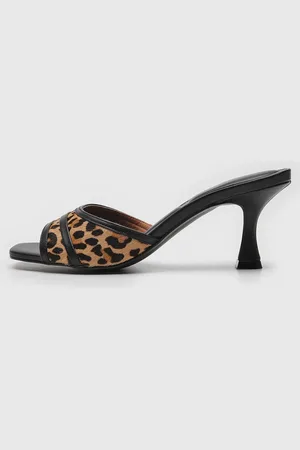 Loucos e Santos Tamanco Animal Print Preta