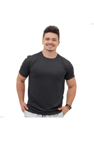 TECHMALHAS Camiseta Masculina Academia Esportiva Lisa Dry