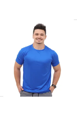 TECHMALHAS Camiseta Masculina Academia Esportiva Lisa Dry Royal