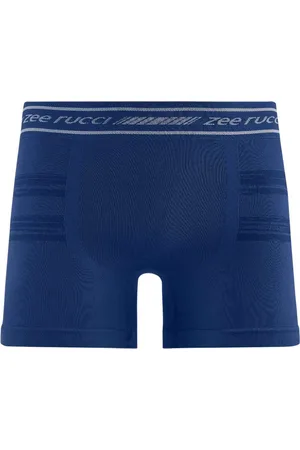 Zee Rucci Cueca Boxer Jacquard Listra sem Costura Cobalto