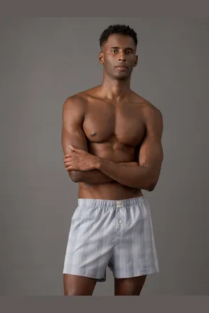 Calvin Klein Cueca Samba Canção Modern Xadrex Calvin Klein Underwear - Azulado