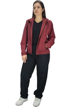 Butu Biru Conjunto Agasalho Feminino Tactel Microfibra Corta Vento Forrado Bordô