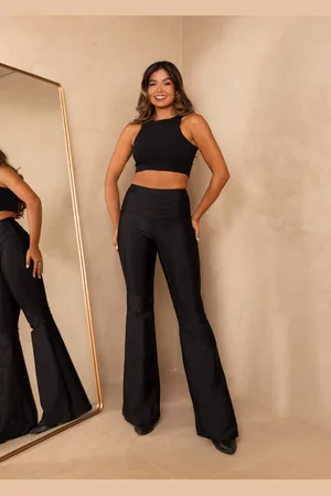 Cia do Vestido Calça Flare Prada Cintura Alta Sherinna