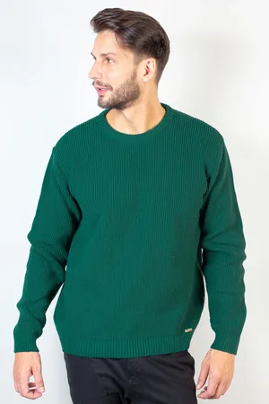 Enluaze Blusão Suéter Masculino De Malha Gola Redonda 50575