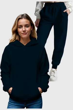 Benellys Conjunto Blusa e Calça Moletom Liso Feminino Marinho
