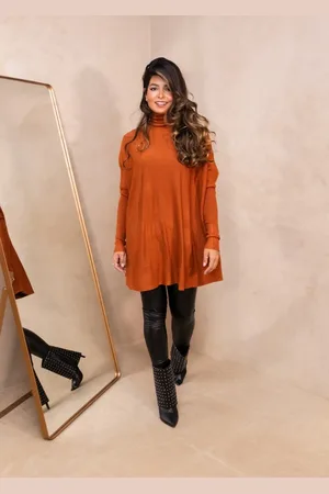 Cia do Vestido Poncho Vest Legging Bonna Lãnzinha Manga Longa