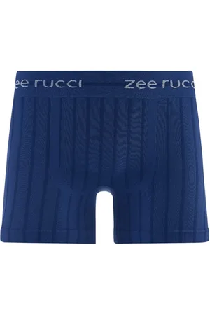 Zee Rucci Cueca Boxer Jacquard Listrado Vertical sem Costura Cobalto