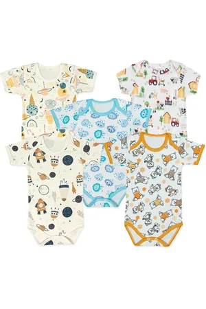 Koala Baby Infantil - Kit 5 Bodys Estampado Roupa Manga Curta Menino