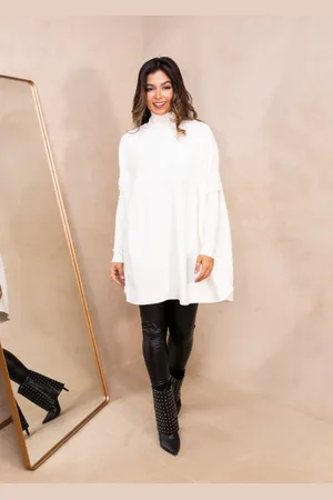 Cia do Vestido Poncho Vest Legging Bonna Lãnzinha Manga Longa