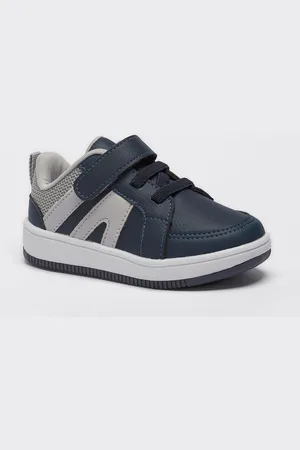 Pequito Infantil - Tênis Menino Casual Calce Fácil Cadarço Elástico Sola Bicolor