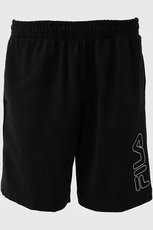Fila Bermuda de Moletom Reta Outline Light Preta