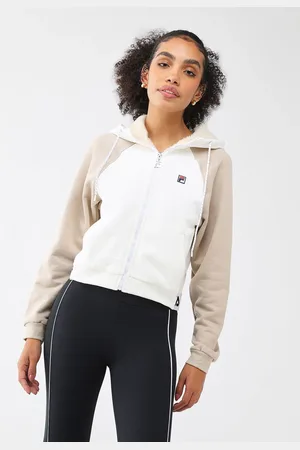 Fila Blusa de Moletom Aberta Sport Elastic Off-White