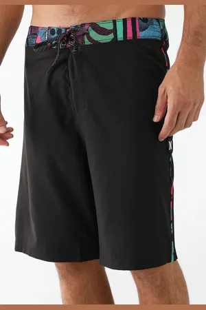 Hurley Bermuda Água Reta Lisa Preta