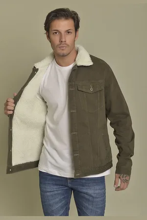 Dialogo Jeans Jaqueta Sarja Colorido com Forro Sherpa Masculino