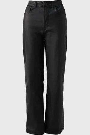SAWARY Calça Wide Leg PU Pocket Preta