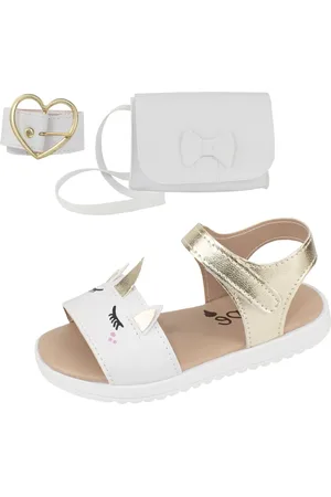 Angipé Infantil - Kit Sandália rasteira Menina Com Bolsa e cinto