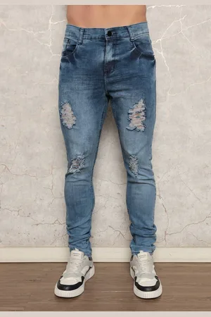 Avec Calça Jeans Masculina Jogador Super Skinny com Elastano Confortável Justa ao Corpo Dêlave