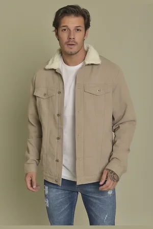 Dialogo Jeans Jaqueta Sarja Colorido com Forro Sherpa Masculino