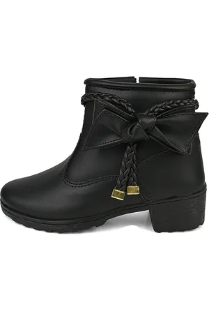 Lulope Infantil - Bota Coturno Feminino Ankle Boot Laço e Trança Lulopé