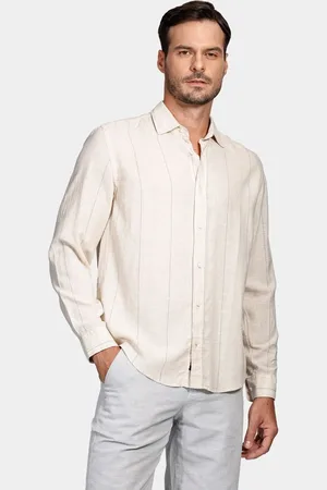 Aramis Camisa Manga Longa Off White Com Azul