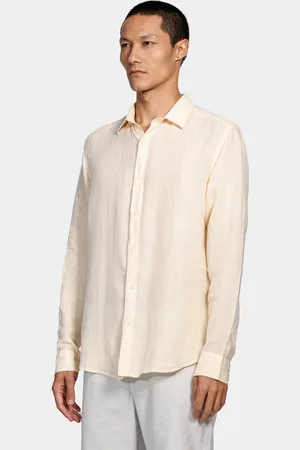 Aramis Camisa Manga Longa Slim Linho Irlandês Amarelo