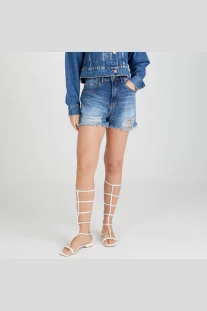 LANCA PERFUME Short Jeans Relaxed High Ve25 Feminino