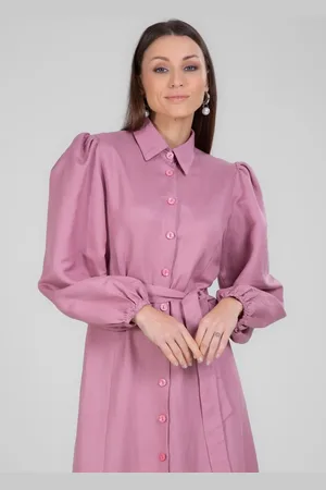 Traymon Vestido Chemise Manga Longa Lilas