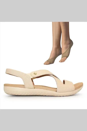 USAFLEX Sandália Feminina Rasteira R1804 + 2P Meias Color Sports Sapatilha Dedinhos 9065