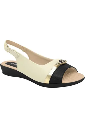 Piccadilly Sandália Feminina Slingback Tricolor Off White 500396-3