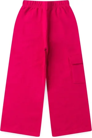 Molekada Infantil - Calça Cargo Inverno Menina Pink em Moletom felpado com Bolso
