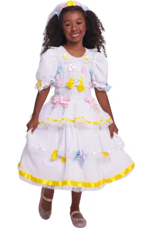 Muvile Fantasias Infantil - Vestido Junino Muvile Da Noiva Caipira