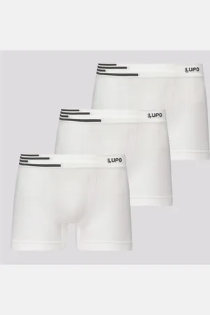 LUPO Kit de 3 Cuecas Boxer Fiber Branca