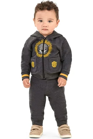 Elian Infantil - Conjunto Longo Menino Moletom Leão
