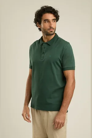 DOCTHOS Polo Manga Curta Slim Gold Gola Relevo Polo Manga Curta Slim Gold Gola Relevo 063 Verde P