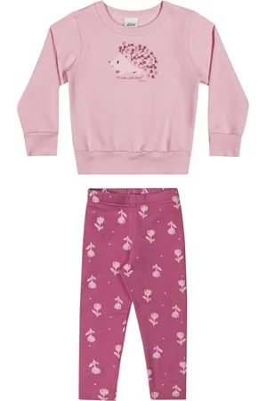 Elian Infantil - Conjunto Longo Menina Moletom Estampado