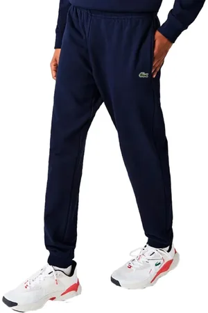 Lacoste Calça Masculina Moletom Sport Cotton Fleece Croco Azul Marinho Incolor