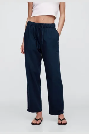 GAP Calça Jeans Reta Lisa Azul-Marinho
